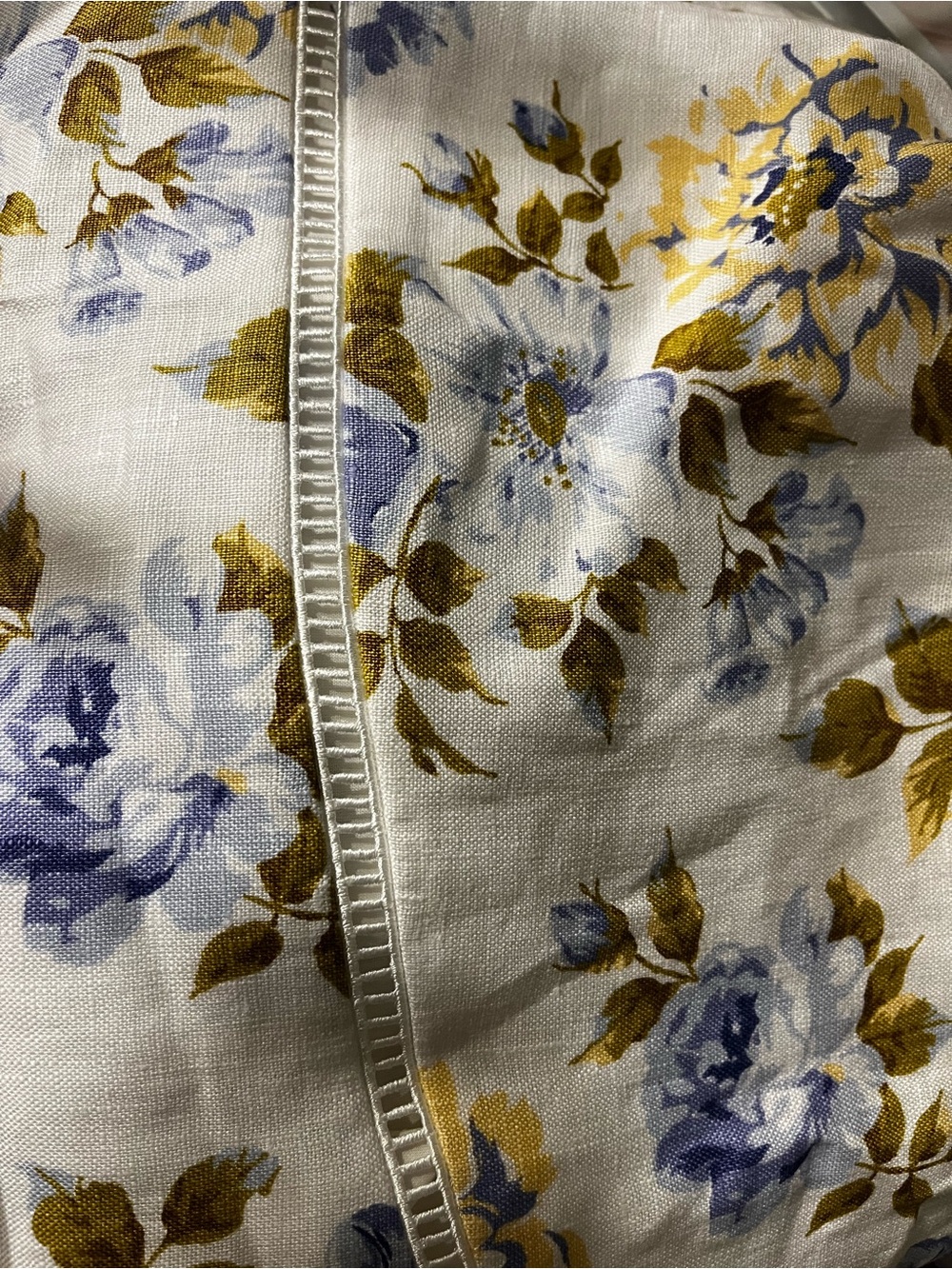 NWT REFORMATION Everett 100% Linen Midi Dress 12 Floral Blue Romantic, Smocked - Picture 6 of 6